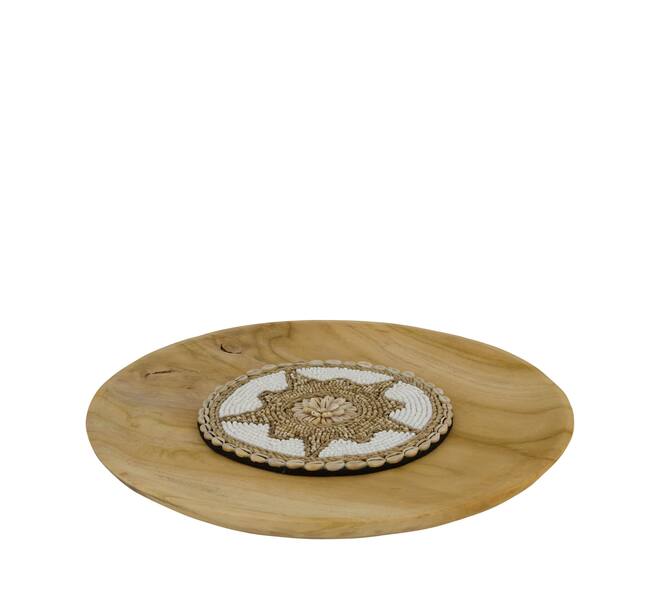 Wall art round teak wood 38x38x3cm