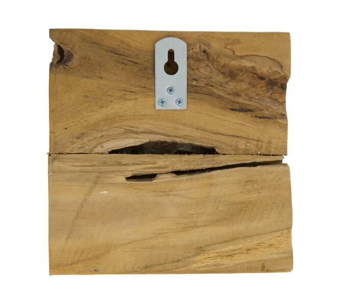 Coat rack teak wood with 1 hook 18x18x8cm