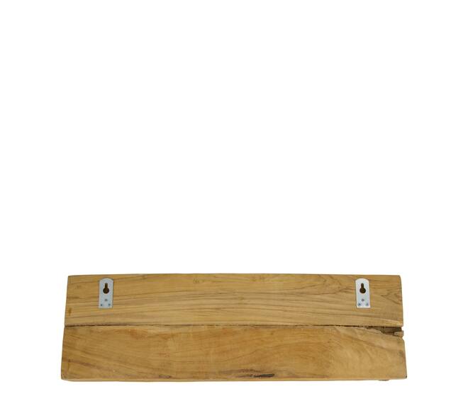 Coat rack teak wood with 4 hooks 58x18x8cm