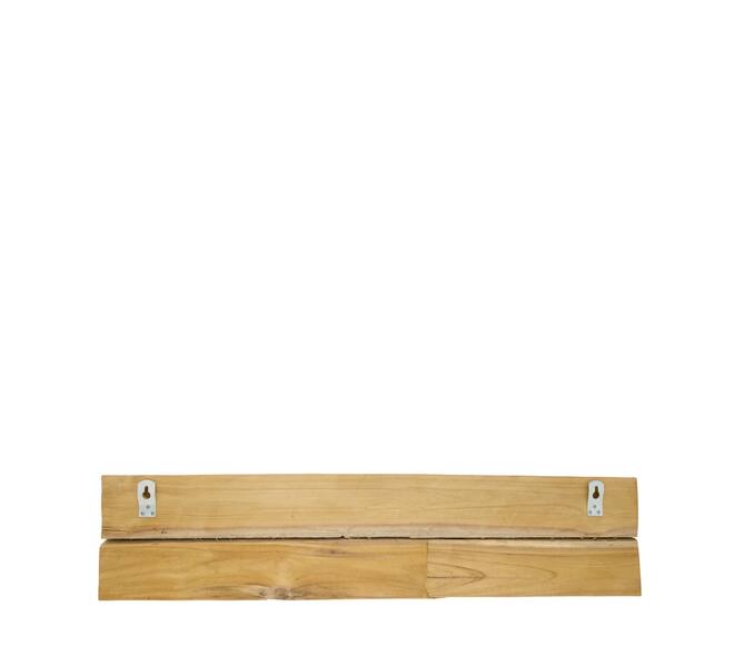 Coat rack teak wood with 5 hooks 78x18x8cm - Natural