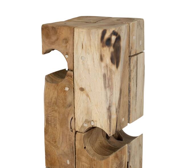 Winebottle holder teak wood on feet 21x21x118cm