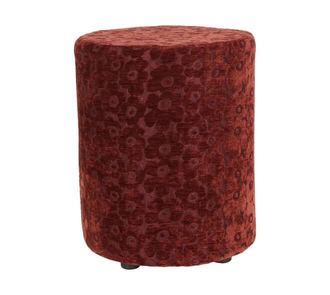 Pouf round flower print polyester 38x38x48cm
