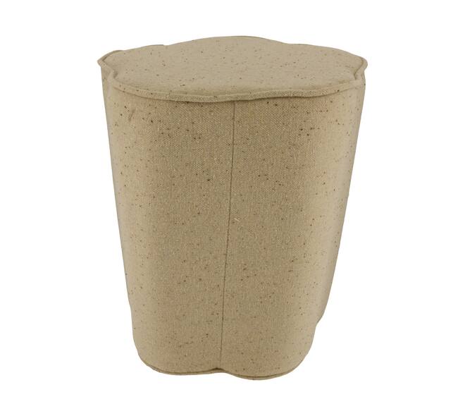 Pouf flower fabric 38x38x48cm - Cream