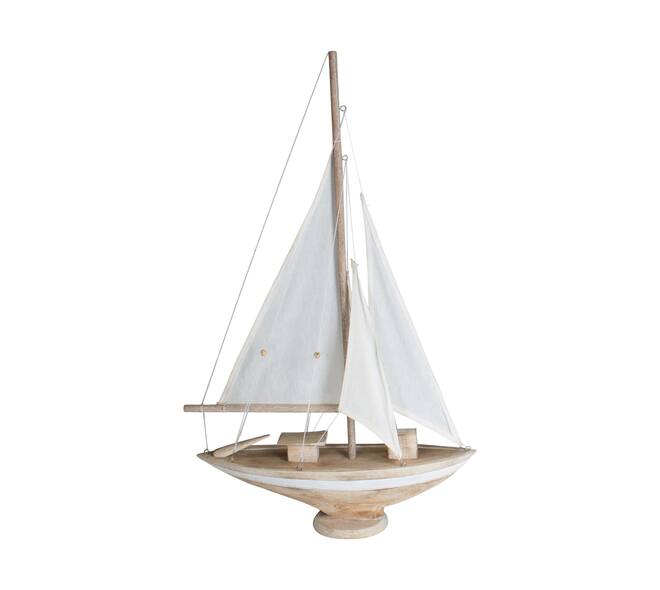 Boat albizia wood on feet 48x12x78cm - Natural