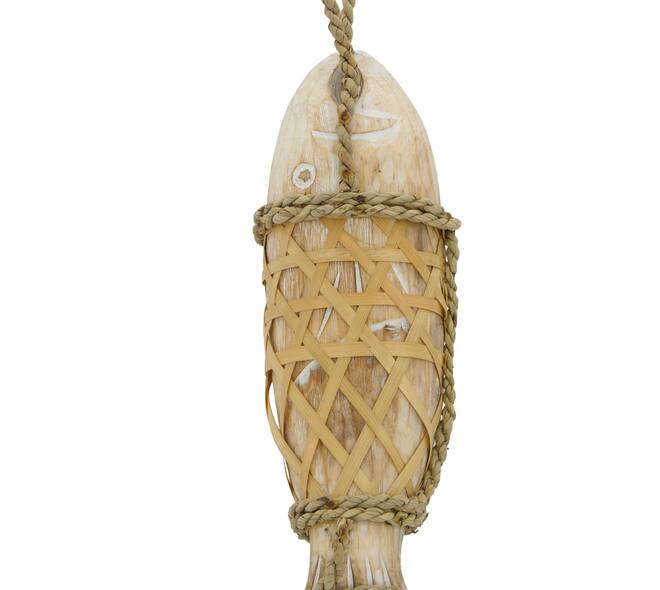 Fish albizia wood with hanger 38x12x8cm