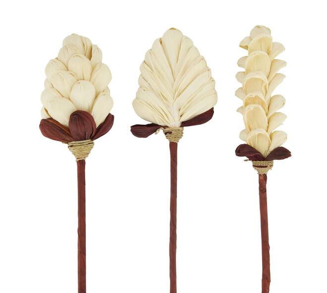 Flower corn on stick 6x7x78cm  - Natural