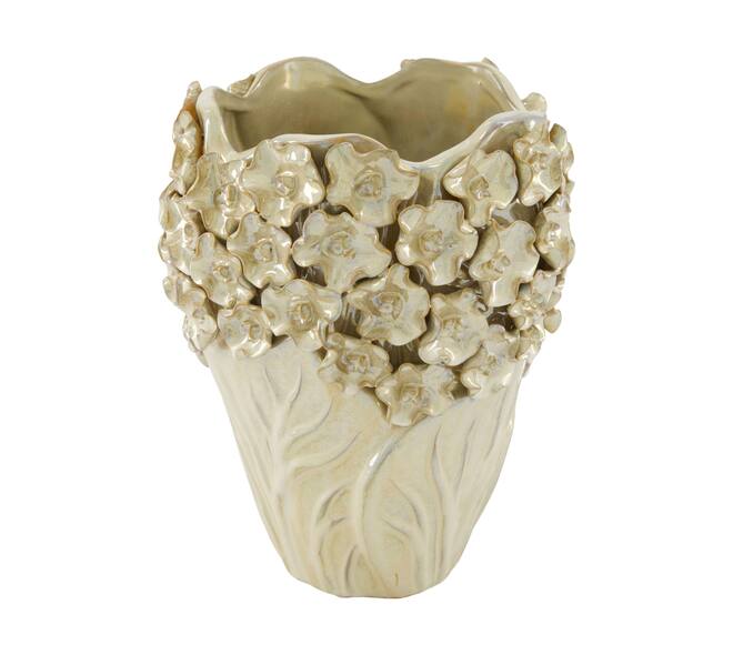 Vase with flowers ceramic 20x20x25cm