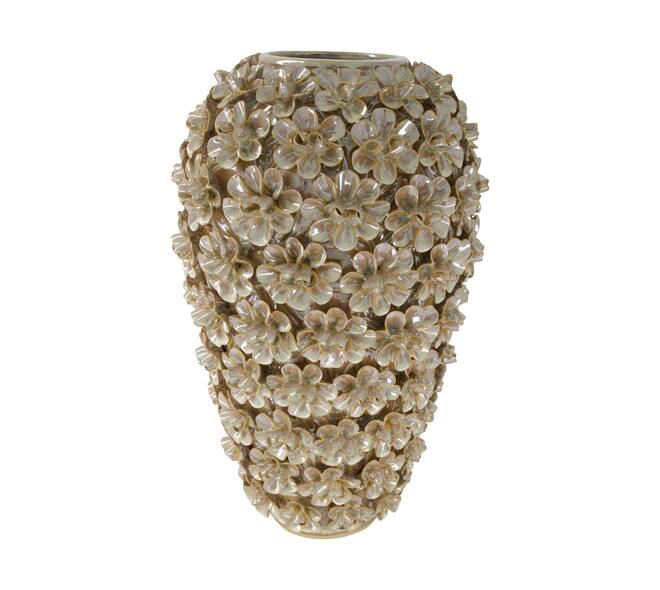 Vase with flowers ceramic 27x27x43cm