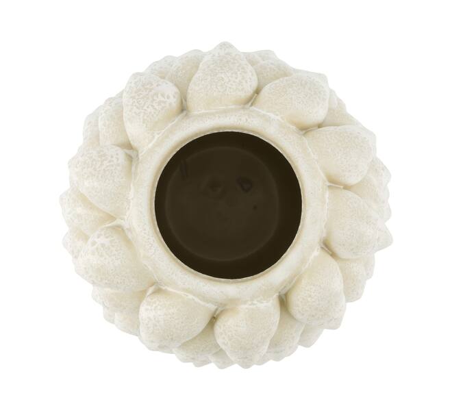 Vase ceramic with shells 19x19x32cm - White