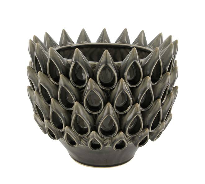 Planter ceramic 28x28x24cm - Grey