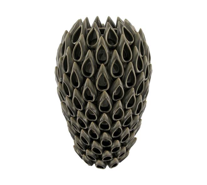 Vase ceramic 28x28x46cm - Grey