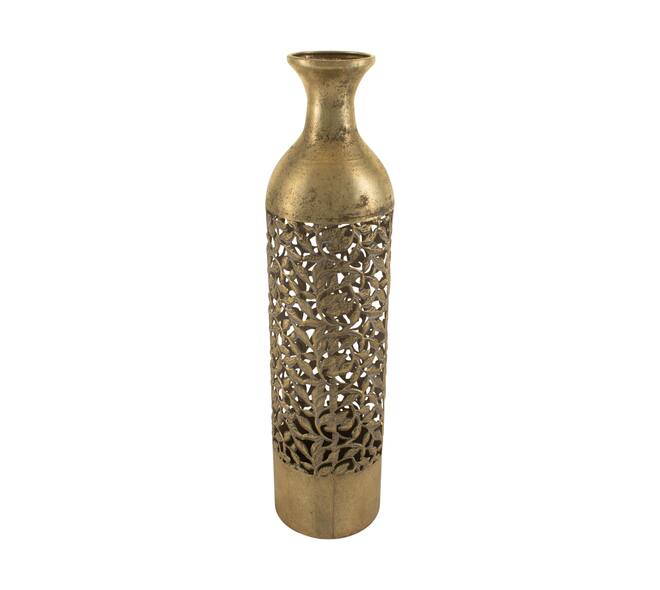 Bottle round metal 13.5x13.5x55.5cm - Gold