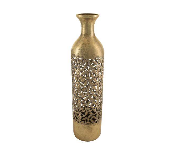 Bottle round metal 13.5x13.5x55.5cm - Gold
