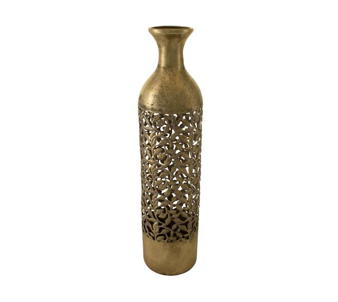 Bottle round metal 13.5x13.5x55.5cm - Gold