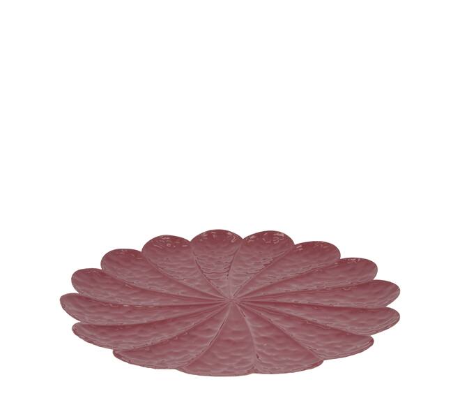Tray round metal 38x38x2cm - Red