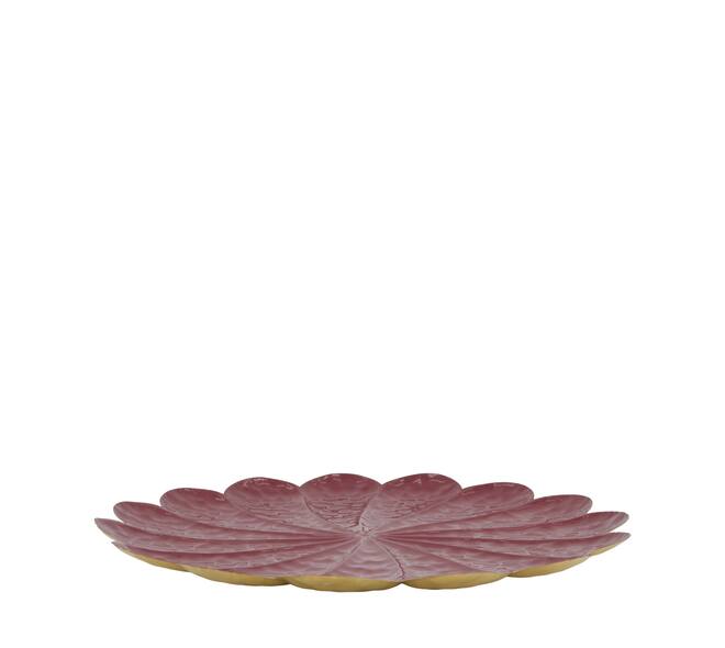 Tray round metal 38x38x2cm - Red