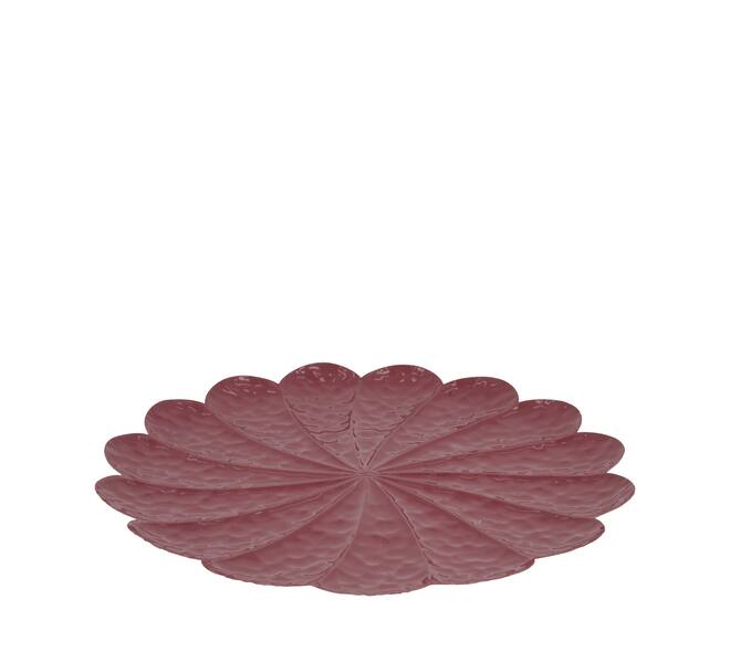 Tray round metal 38x38x2cm - Red