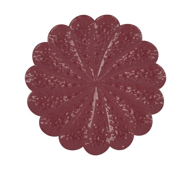 Tray round metal 38x38x2cm - Red