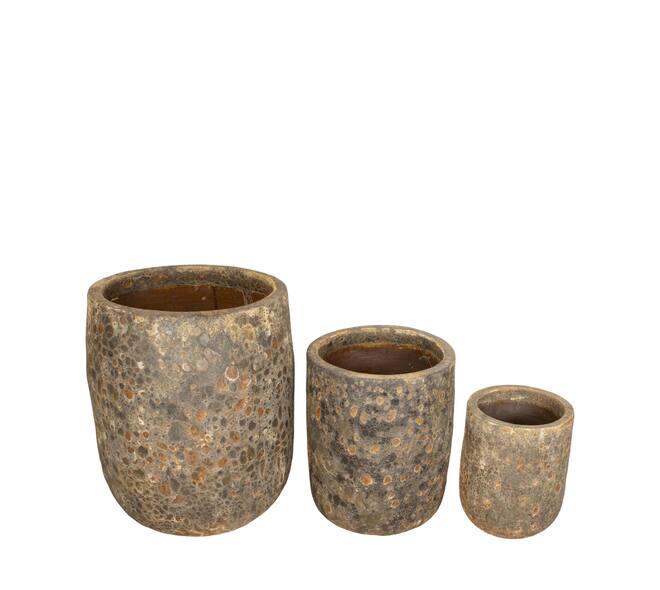 Planter round terracotta 55x55x65cm  - Brown