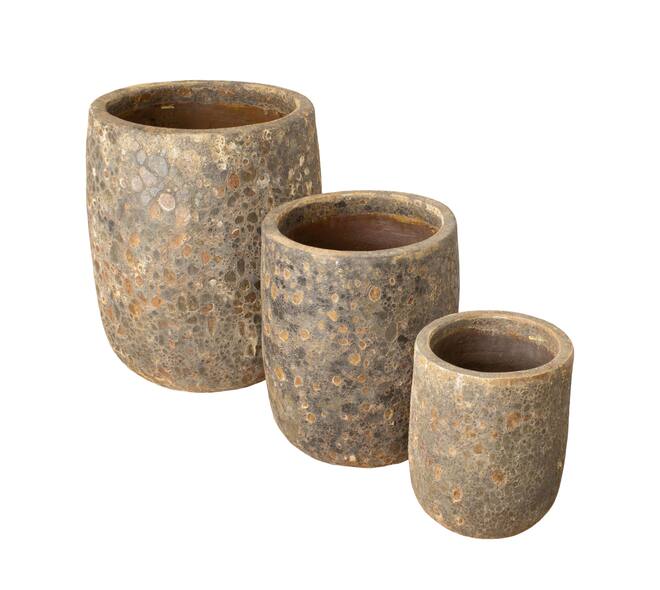 Planter round terracotta 55x55x65cm  - Brown