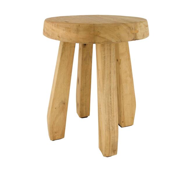 Stool teak wood 32x32x39cm - Natural
