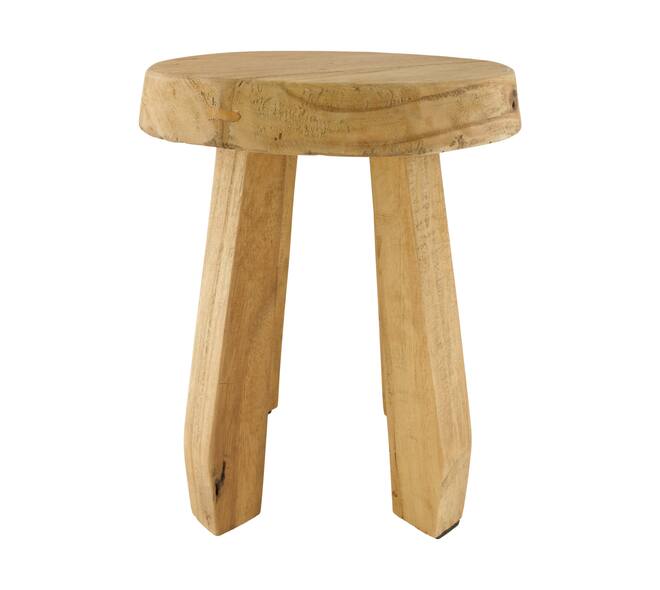 Stool teak wood 32x32x39cm - Natural