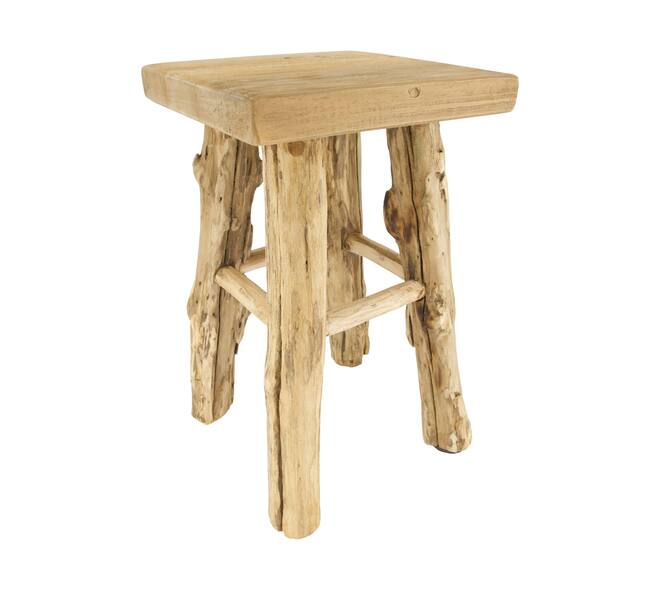 Stool teak wood 30x30x48cm - Natural