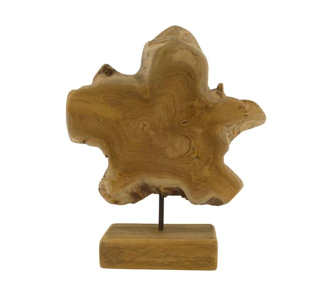 Statue organic teak wood on stand 35x15x45cm - Natural