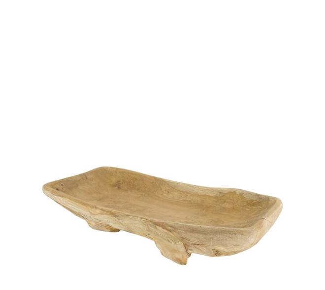 Bowl teak wood on feet 50x28x9cm - Natural