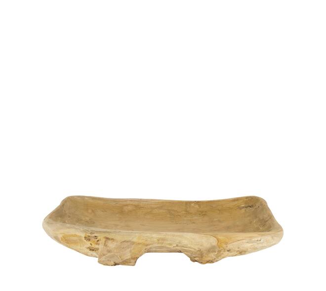 Bowl teak wood on feet 50x28x9cm - Natural