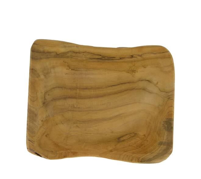 Bowl teak wood on feet 30x20x8cm