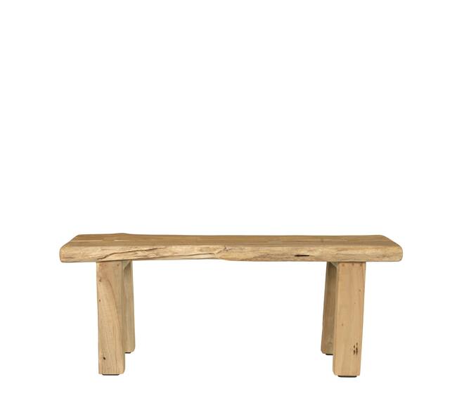 Bench teak wood 100x28x40cm - Natural