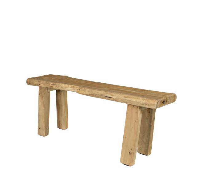 Bench teak wood 100x28x40cm - Natural