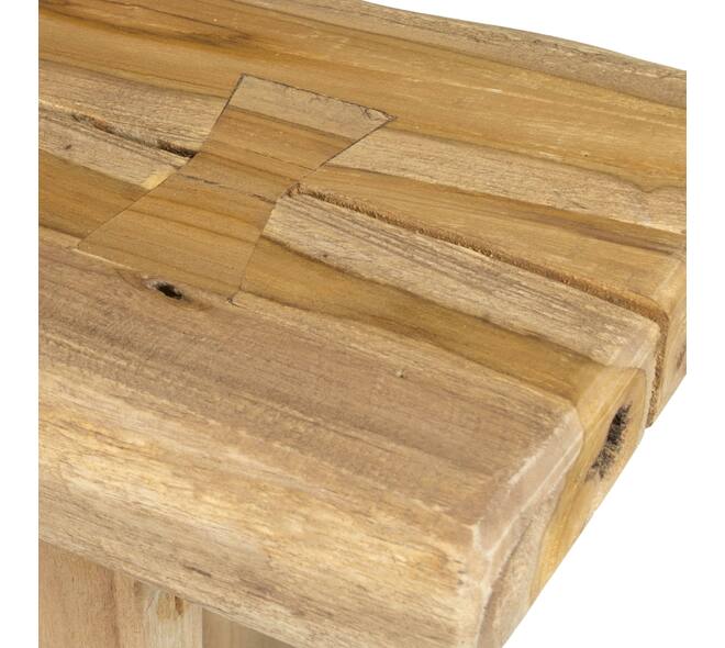 Bench teak wood 100x28x40cm - Natural