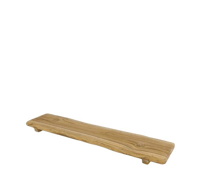 Tray teak wood on feet 58x12x3.5cm