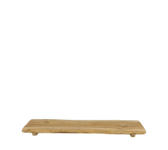 Tray teak wood on feet 58x12x3.5cm