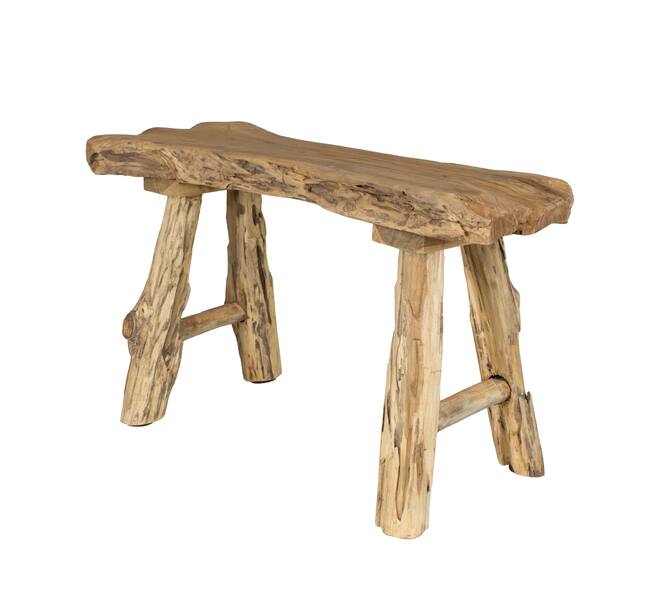 Bench teak wood 80x35x48cm KD - Natural