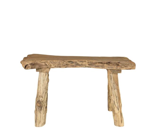 Bench teak wood 80x35x48cm KD - Natural