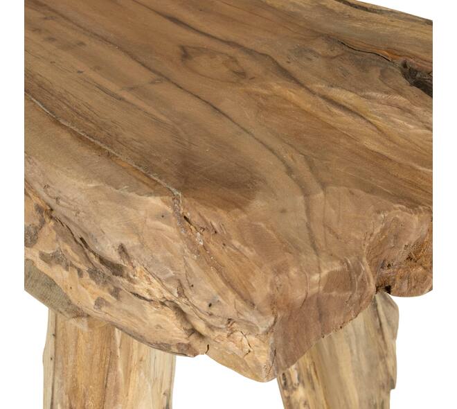 Bench teak wood 80x35x48cm KD - Natural