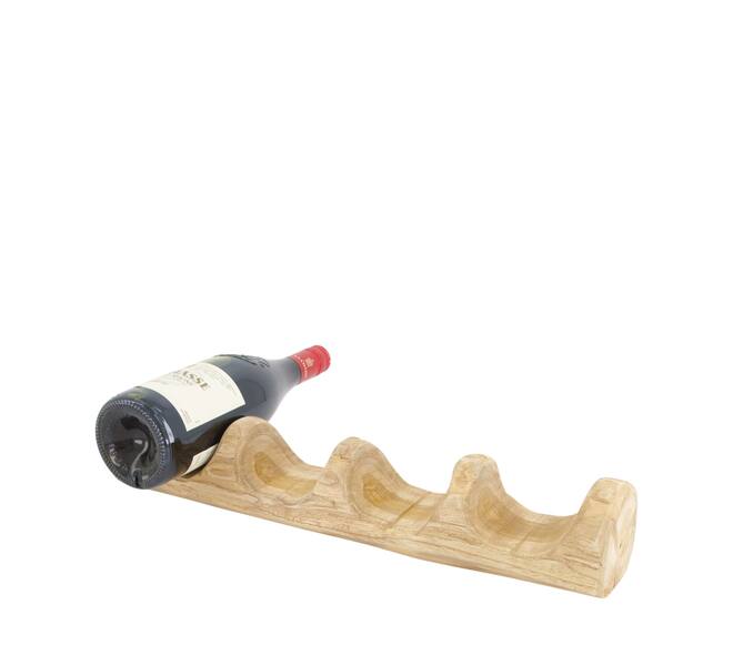 Winebottle holder teak wood 45x9x7cm - Natural