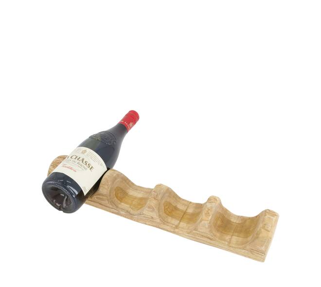 Winebottle holder teak wood 45x9x7cm - Natural