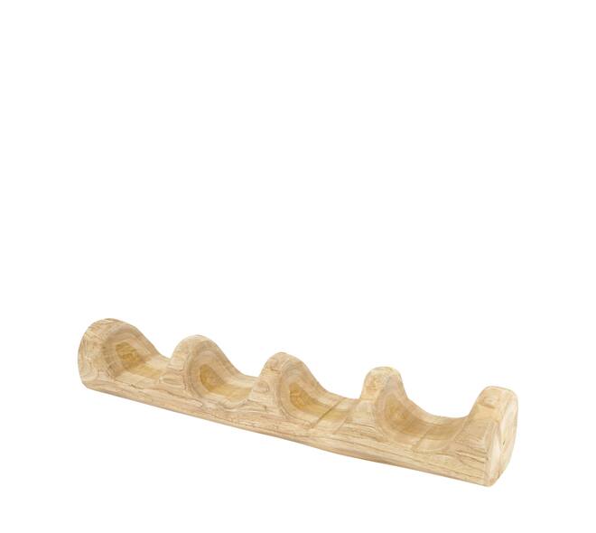 Winebottle holder teak wood 45x9x7cm - Natural