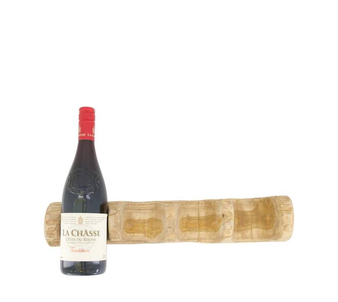 Winebottle holder teak wood 45x9x7cm - Natural