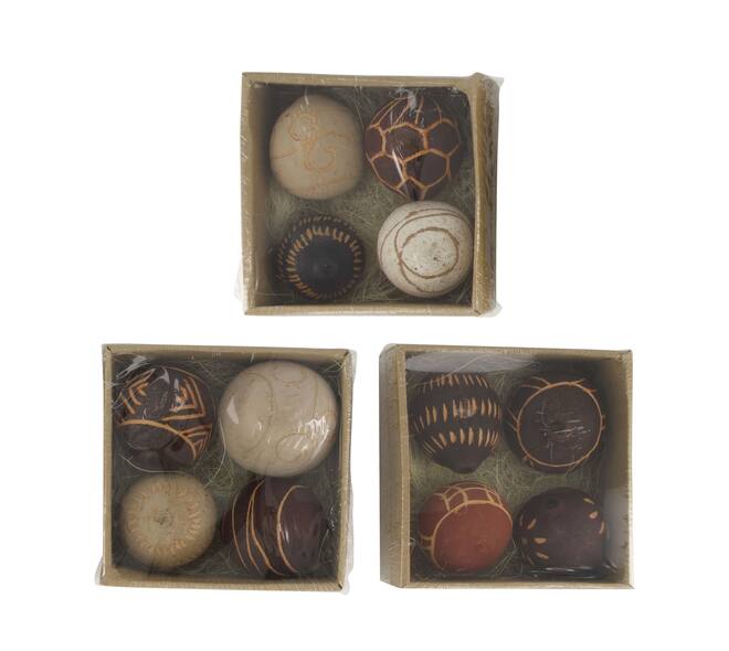 Exotic mix ethnic bellaini nature 15x15x6.5cm 4pc C3 - Multi