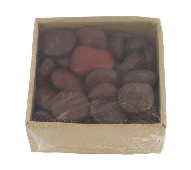 Exotic mix pangra seed polished tray nature 16.5x16.5x7cm 800gr - Brown