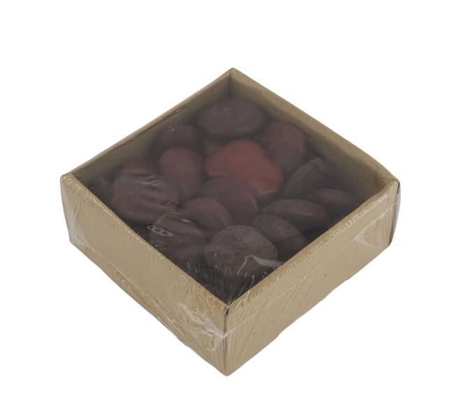 Exotic mix pangra seed polished tray nature 16.5x16.5x7cm 800gr - Brown