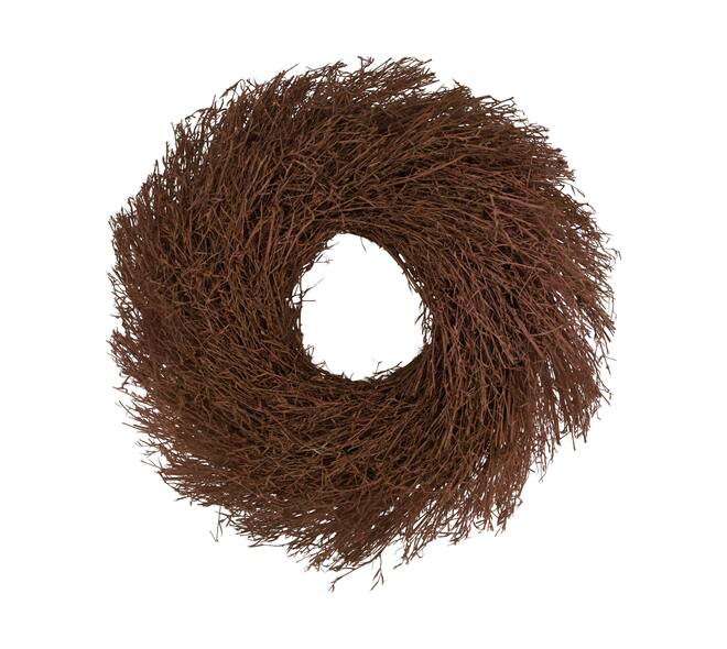 Wreath chili grass in poly wrap nature 59x59x14.5cm - Pink