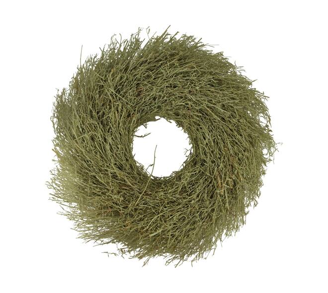 Wreath chili grass in poly wrap nature 59x59x14.5cm - Green
