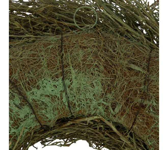 Wreath chili grass in poly wrap nature 59x59x14.5cm - Green
