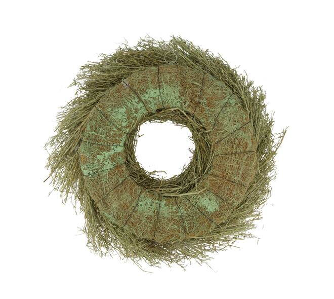 Wreath chili grass in poly wrap nature 59x59x14.5cm - Green